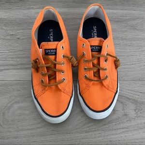Sperry Orange slip on sneakers size 7